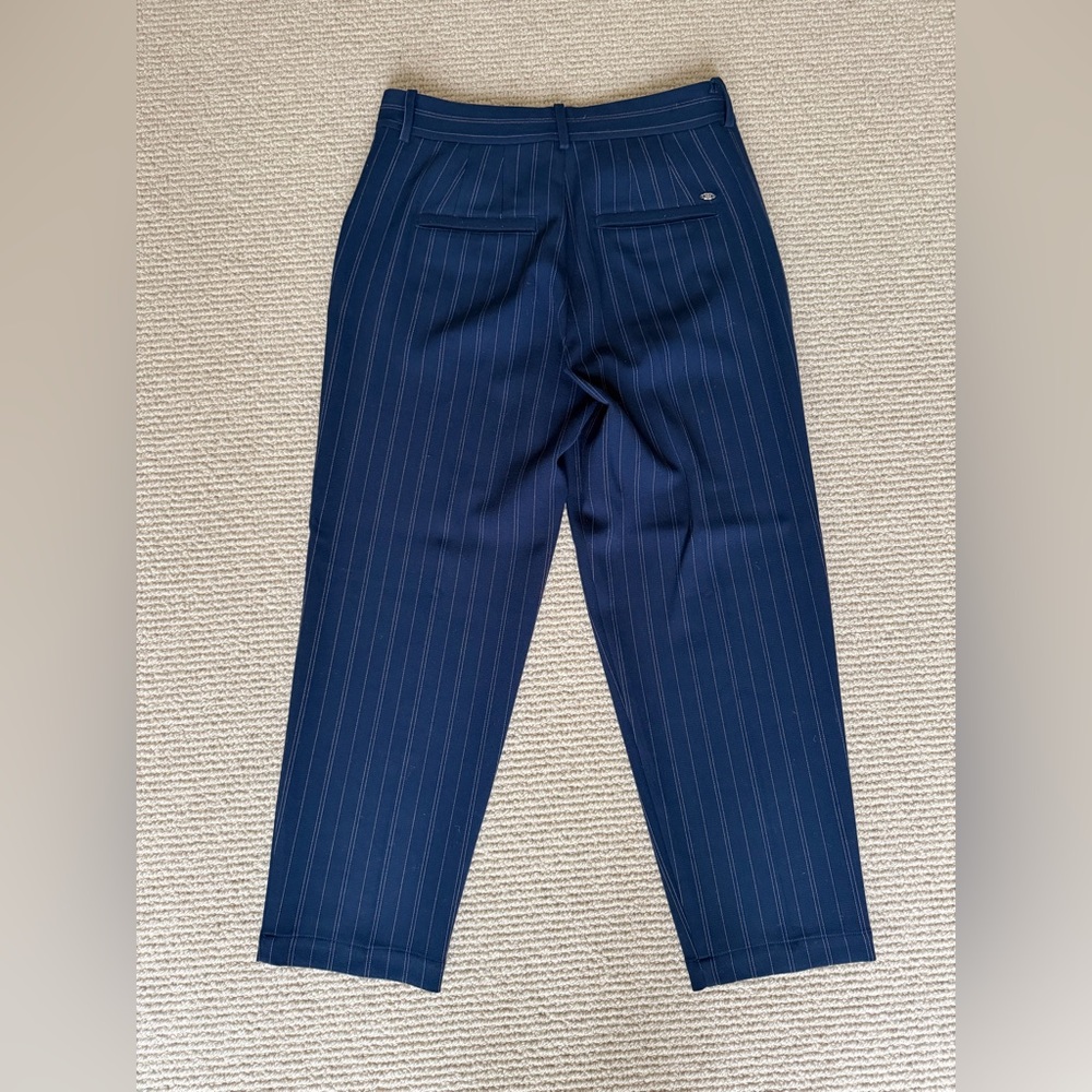 Sam Edelman Navy Pinstripe Straight-Leg Women's Pants - Picture 5 of 7